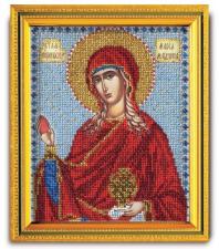 Икона из ювелирного бисера "Св.Мироносица Мария Магдалина". Размер - 12 х 14,5 см.