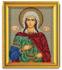 Икона из ювелирного бисера "Св.Фотина (Светлана)". Размер - 12 х 14,5 см.