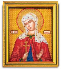 Икона из ювелирного бисера "Св.Софья". Размер - 12 х 14,5 см.