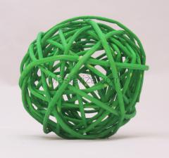 Ротанговый шар (зелёный). Размер - 7 см.