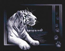 Белый тигр. Размер - 40 х 32 см.